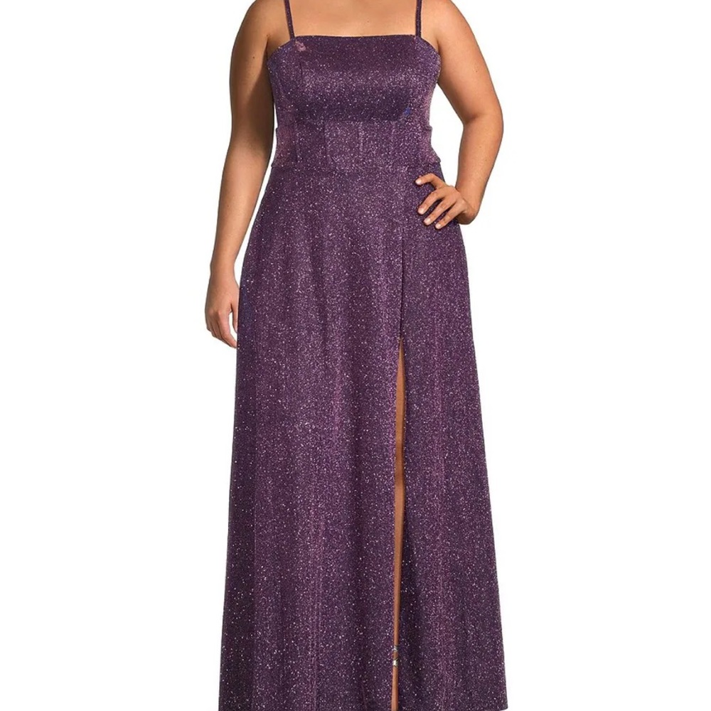 Purple sparkly prom dress